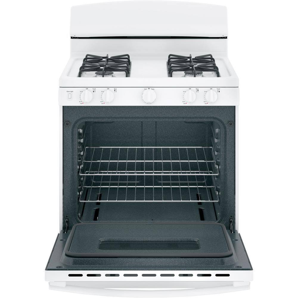 GE 30 in. 4.8 cu. ft. Freestanding Gas Range in White JGBS10DEMWW