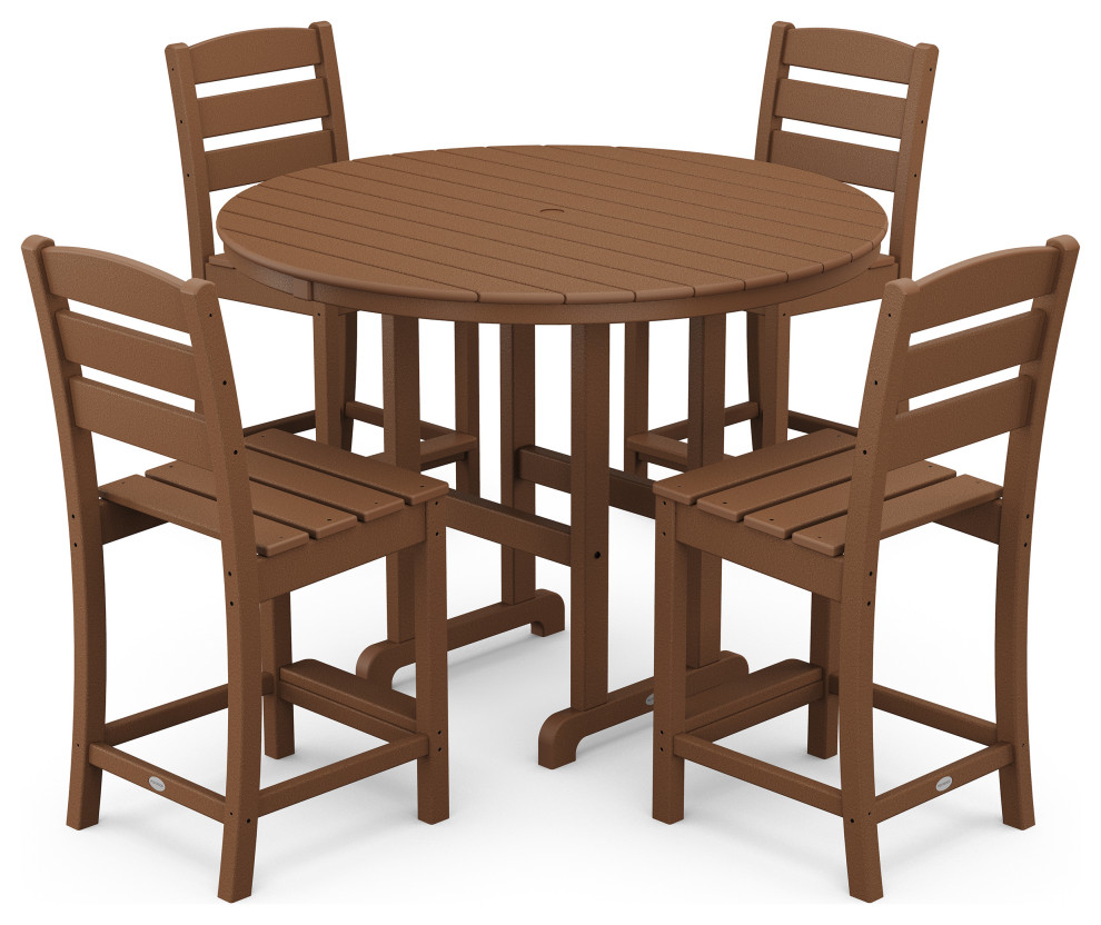 POLYWOOD Lakeside 5 Piece Round Counter Side Chair Set   Transitional   Outdoor Dining Sets   by POLYWOOD  Houzz