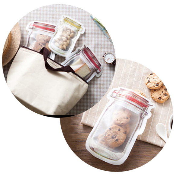 Muka 10 PCS Heavy Duty Mason Jar Zipper Bags  Food...