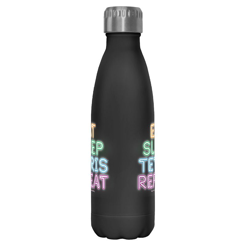 Tetris Eat Sleep Tetris Repeat Neon Sign 17-oz. Stainless Steel Water Bottle