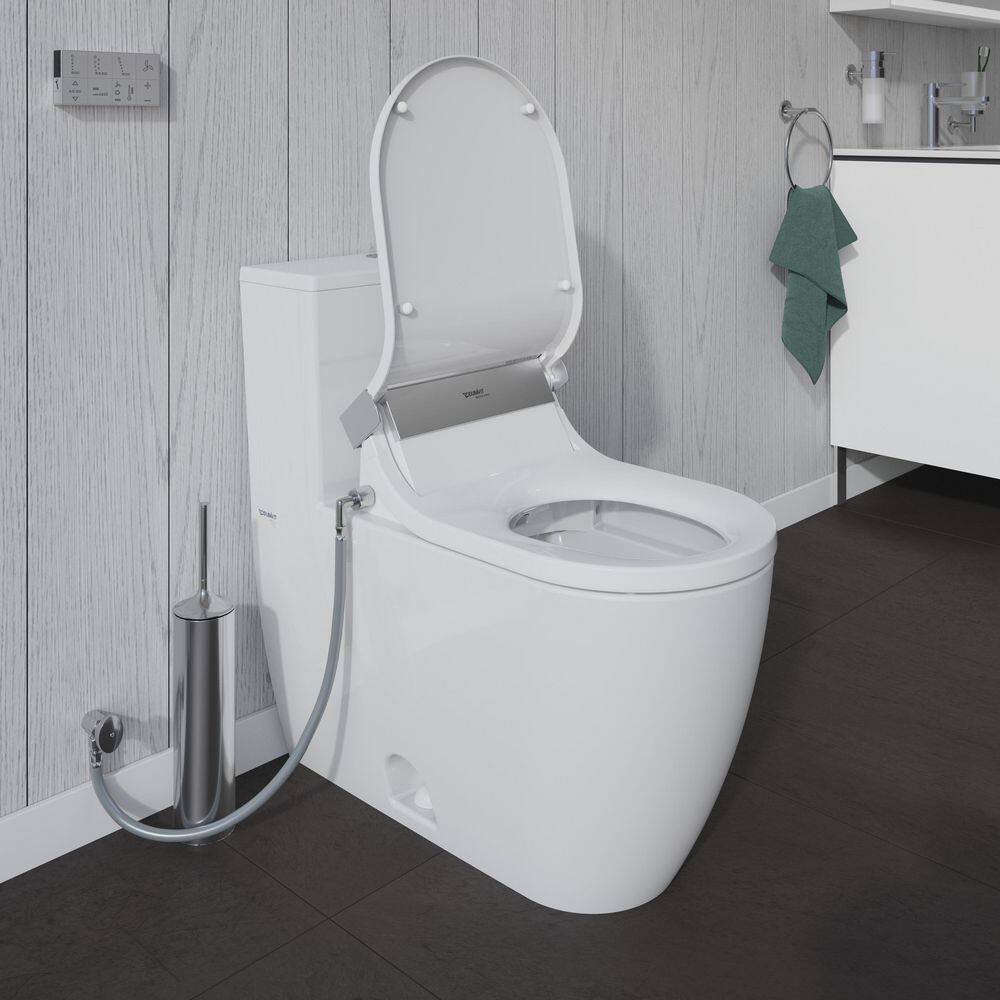 Duravit 1-Piece 0.92 GPF Dual Flush Elongated Toilet in White Seat Not Included 2173012001