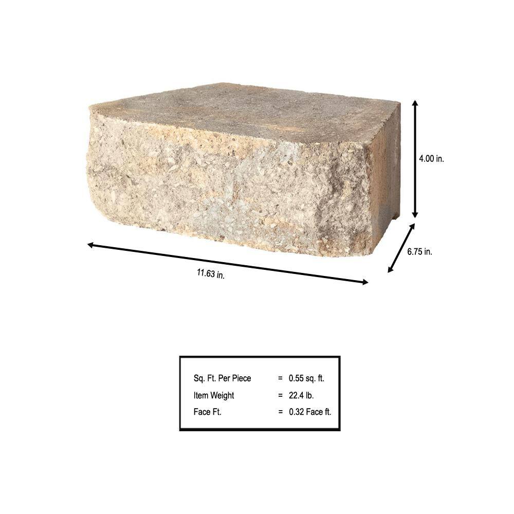 Pavestone 4 in. x 11.75 in. x 6.75 in. Carolina Blend Concrete Retaining Wall Block (144-Pieces46.6 sq. ft.Pallet) 81123