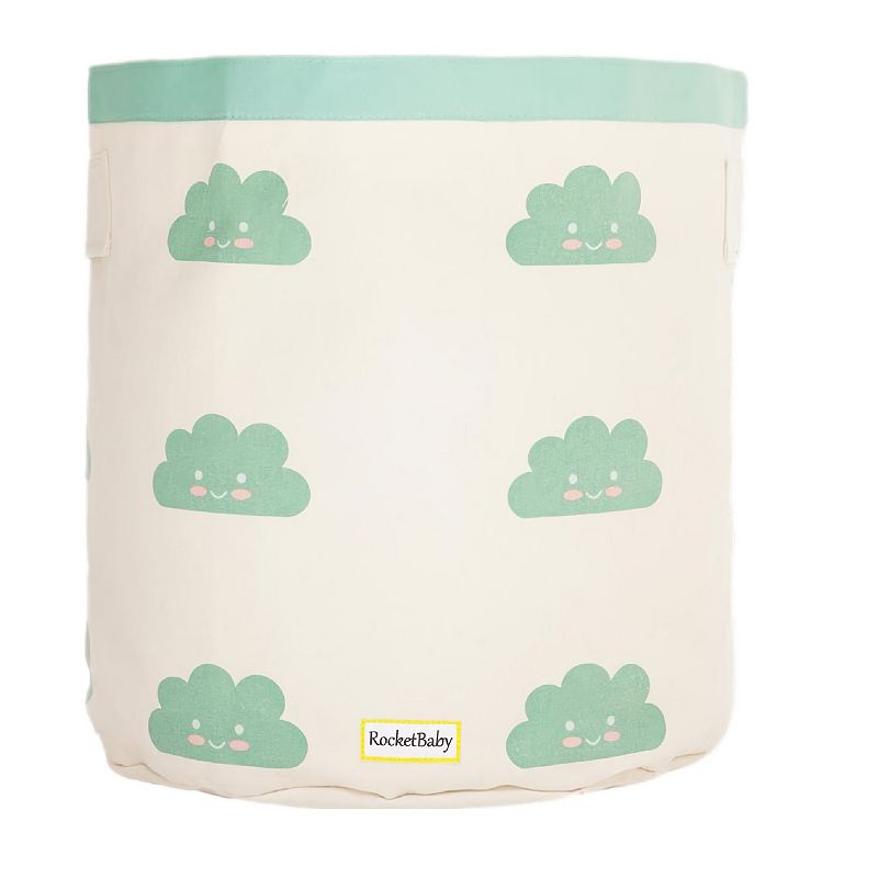 Cylindrical Cotton Canvas Storage Bin Fluffy the Cloud