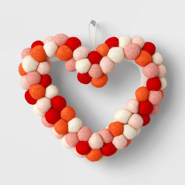 Pom Heart Wreath