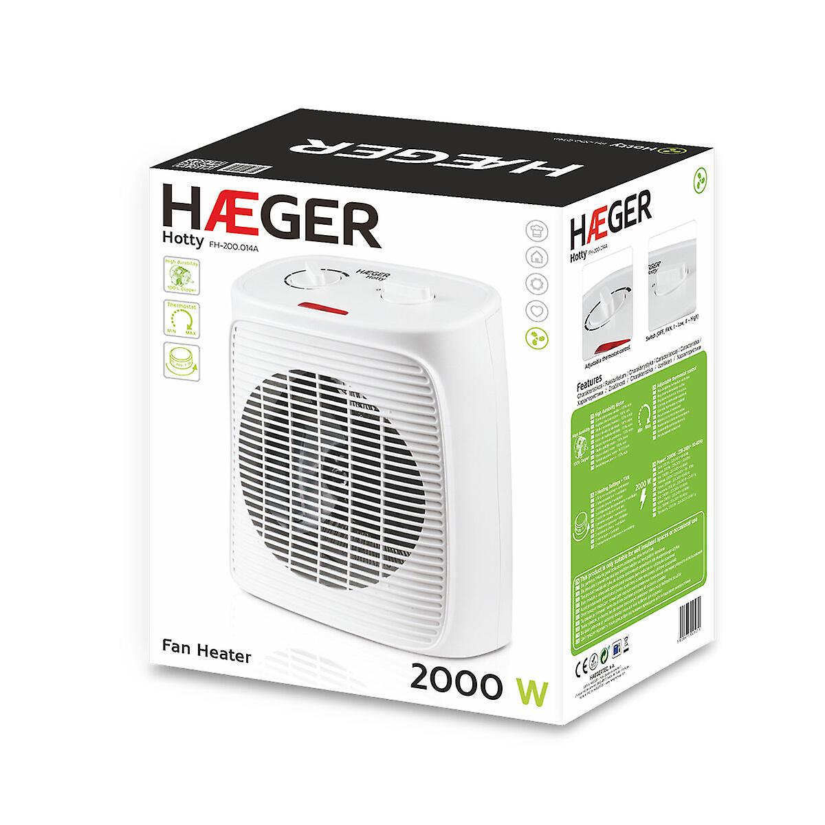 Portable Fan Heater Haeger Hotty White 2000 W