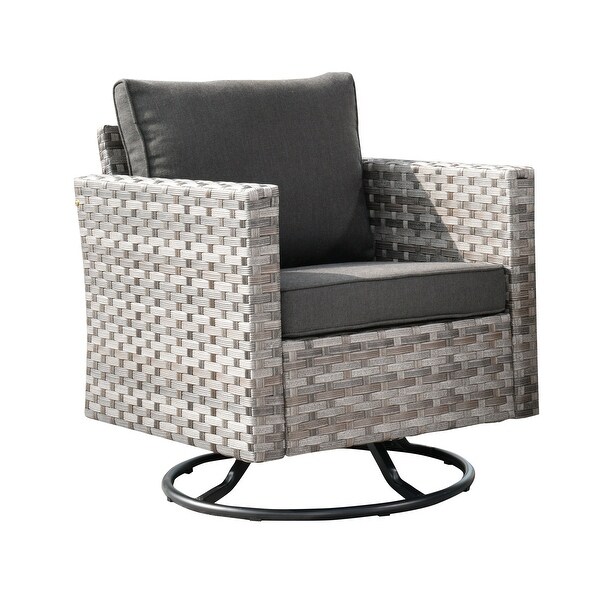 OVIOS Swivel Rocking Wicker Chair