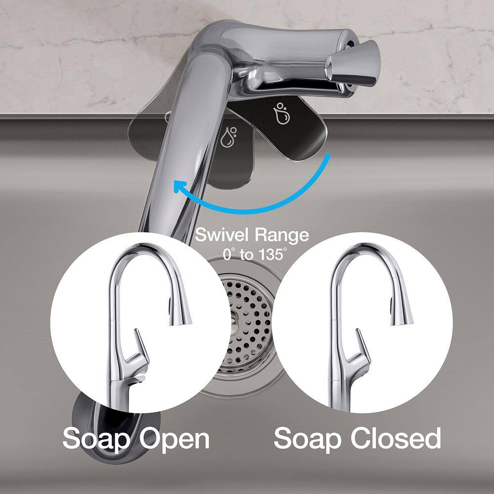 KOHLER Safia 1-Handle Pull Down Sprayer Kitchen Faucet with Integrated Soap Dispenser in Vibrant Stainless K-R24298-VS