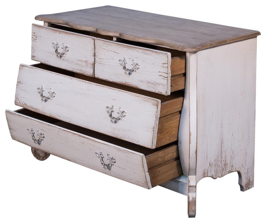 Commode Chest of Drawers SARREID BELLE Traditional Antique Curved   French Country   Accent Chests And Cabinets   by EuroLuxHome  Houzz