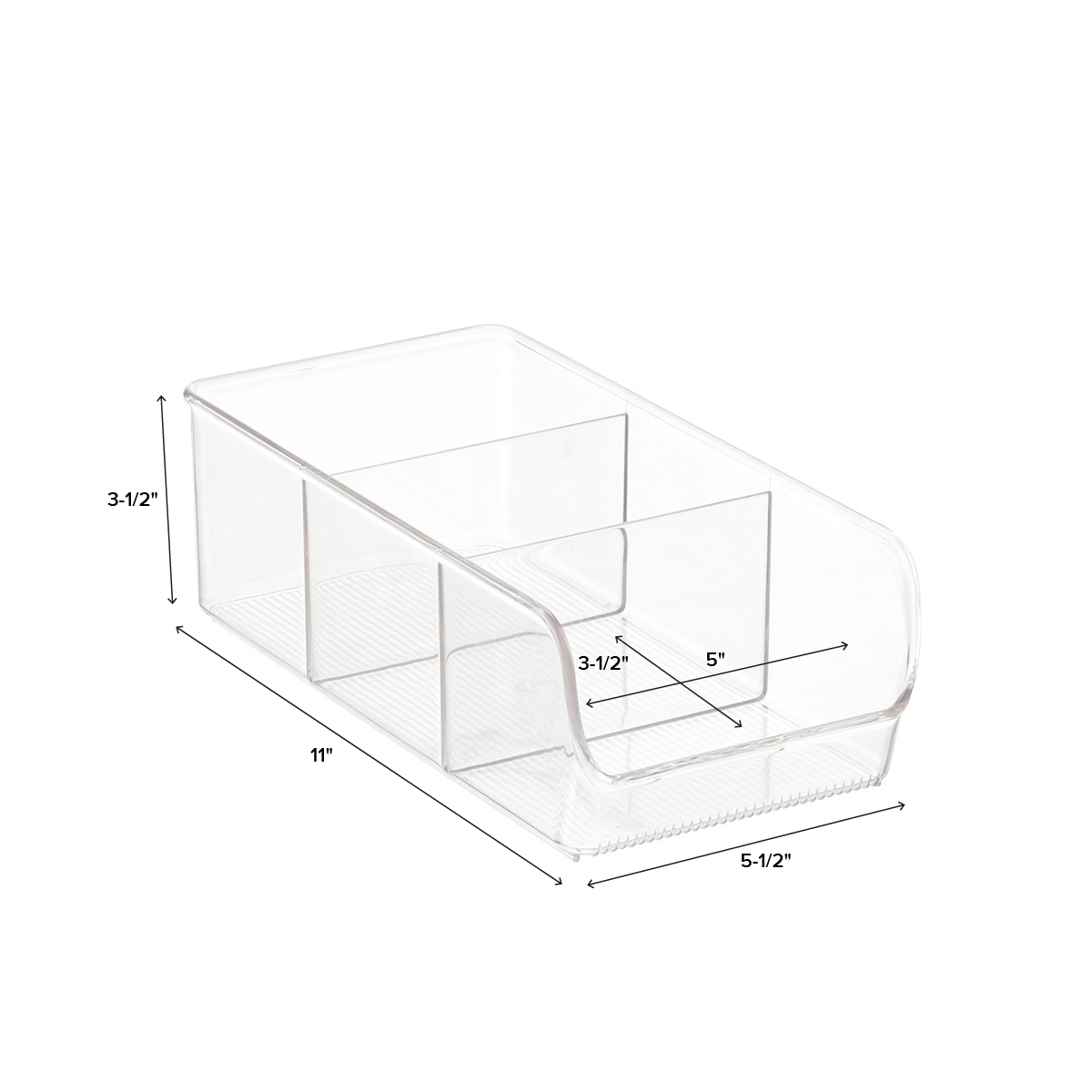 iDesign Linus 3Section Divided Cabinet Organizer