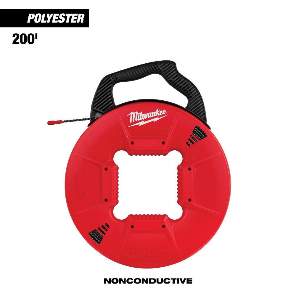 MW 200 ft. Polyester Fish Tape with Non-Conductive Tip 48-22-4167