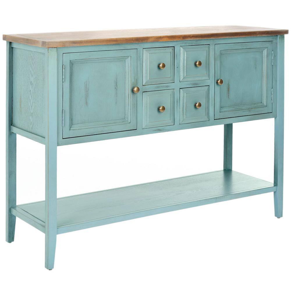 SAFAVIEH Charlotte BlueBrown Buffet Storage Console Table AMH6517B