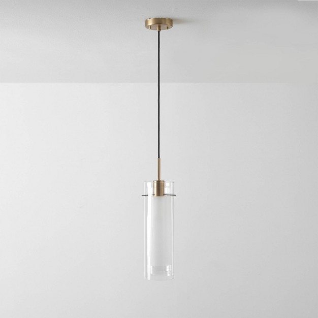 Sydney 1 light Matte Brass Pendant Lighting With Clear Glass Shade Globe Electric