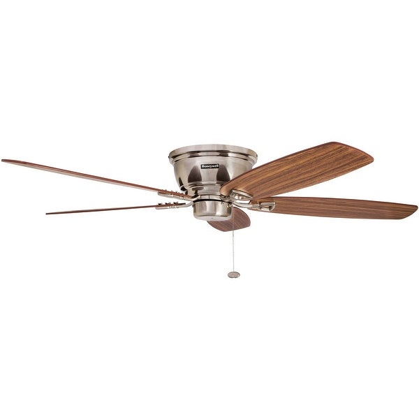 Honeywell Glen Alden Brushed Nickel Hugger Ceiling Fan with 4 Light - 52-inch Shopping - The Best Deals on Ceiling Fans | 22393911