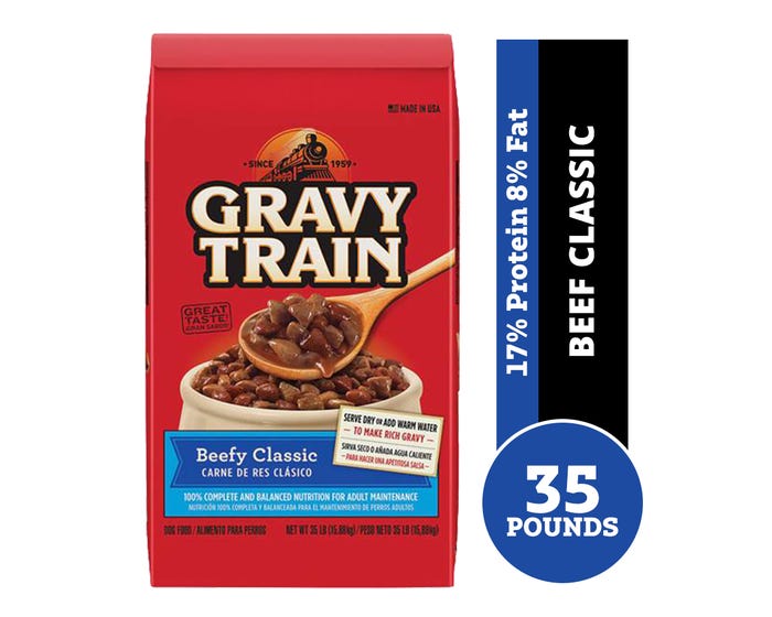 Gravy Train Beef Flavor Dog Food， 35 lb. Bag