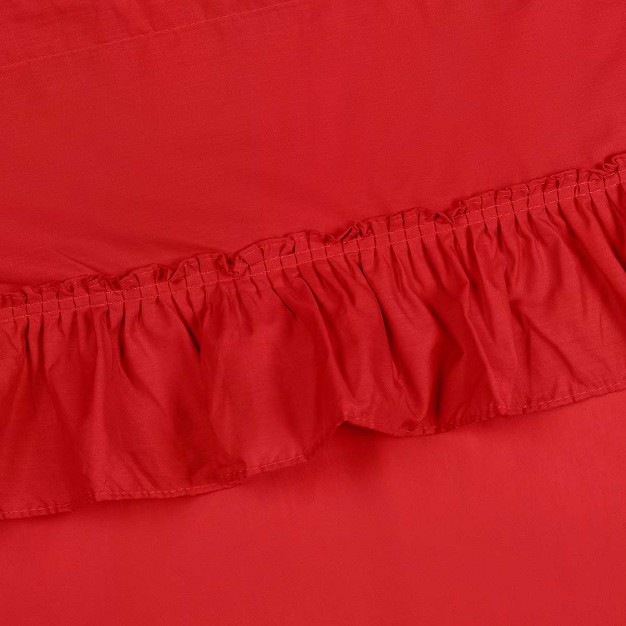 Rod Pocket High Quality Fabric Solid Color Window Ruffled Filler Valance 54 quot x13 quot Red