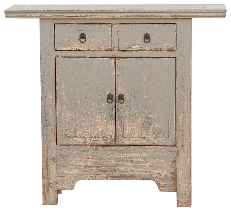 Painted Farmhouse Style Small Cabinet   Asian   Accent Chests And Cabinets   by De cor  Houzz