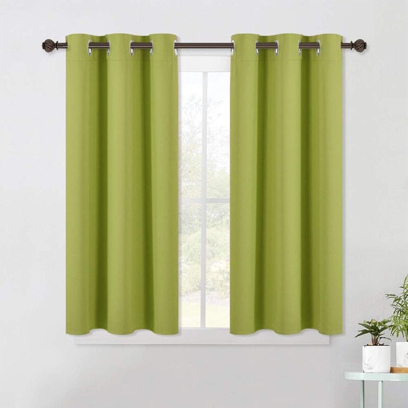 Bedroom Kitchen Blackout Short Curtain Panels  Insulated Blackout Curtains 2 Panels