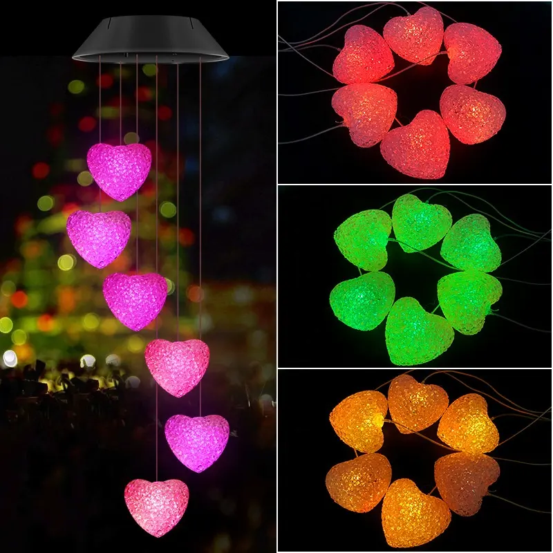 Solar Power Wind Chime Hummingbird Mobile Portable Waterproof Outdoor Romantic Wind Bell Light for Patio Yard Garden Home