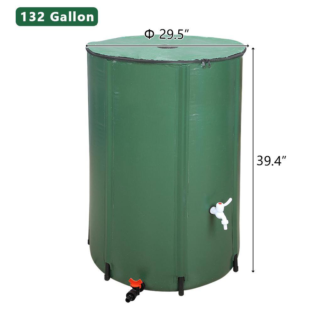 Winado 132 Gal. Green Collapsible Rain Barrel 195408160231