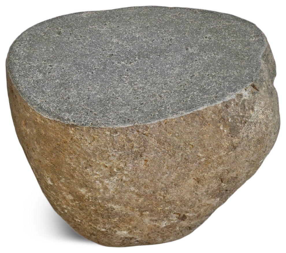 Stone Boulder Stool Table 8   Rustic   Outdoor Side Tables   by Design Mix Furniture  Houzz