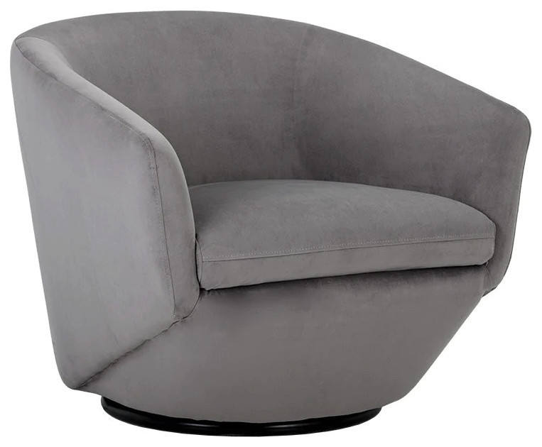 Flutura Swivel Lounge Chair  Antonio Charcoal   Contemporary   Indoor Chaise Lounge Chairs   by Virgil Stanis Design  Houzz