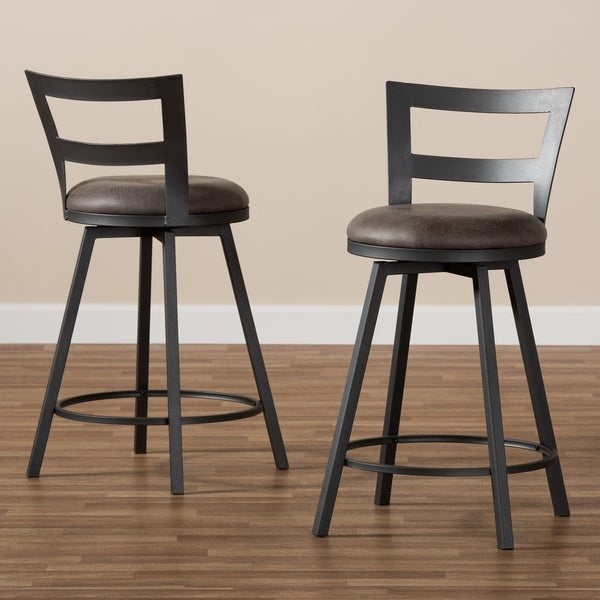 Carbon Loft Murdock Industrial Grey Fabric Pub Stool Set