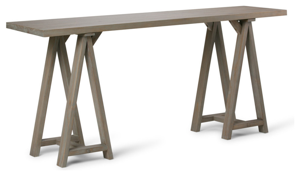 Sawhorse Solid Wood 66 quotwide Modern Console Sofa Table   Transitional   Console Tables   by Homesquare  Houzz