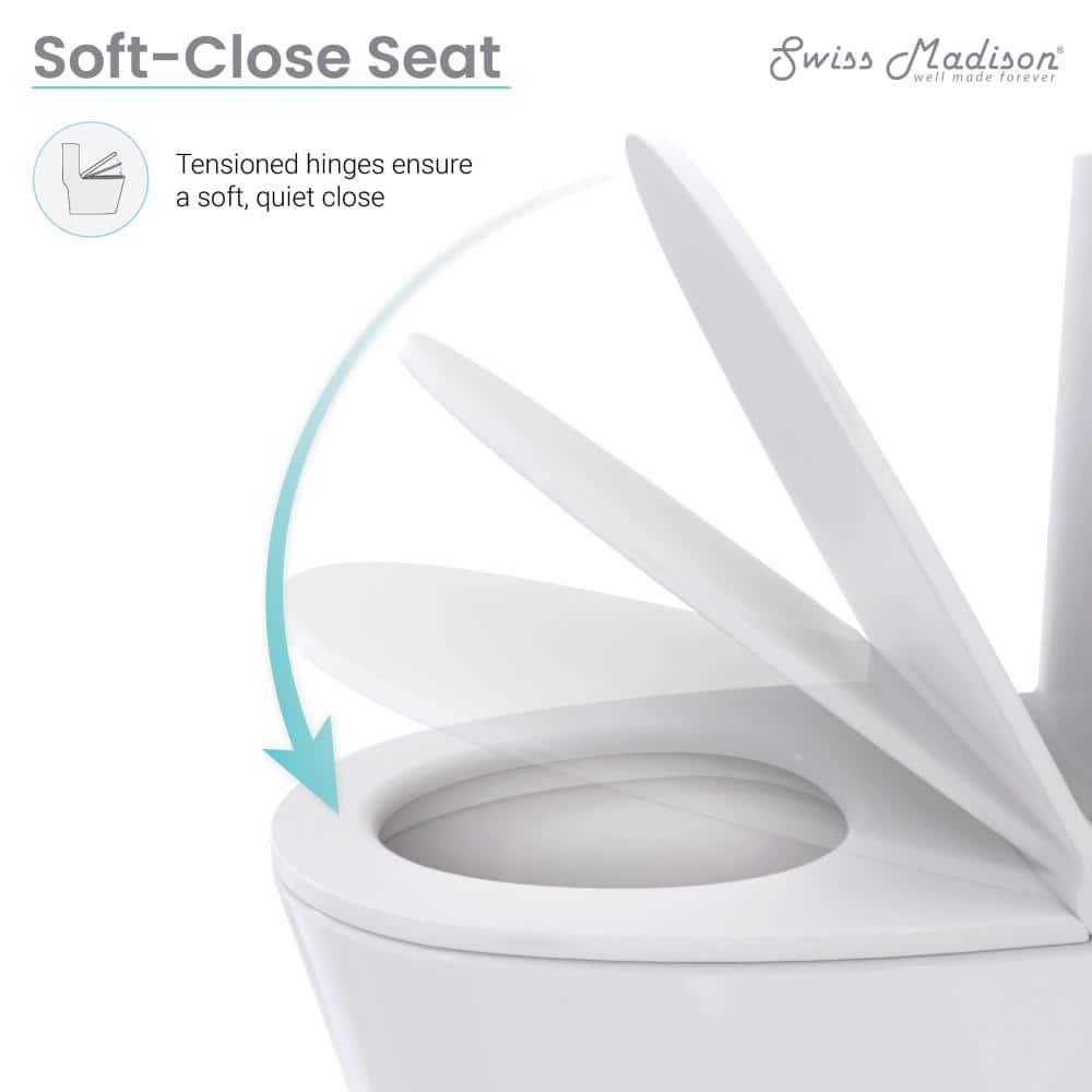 Swiss Madison Calice 2piece 08128 GPF Dual Flush Elongated Toilet in White Seat Included