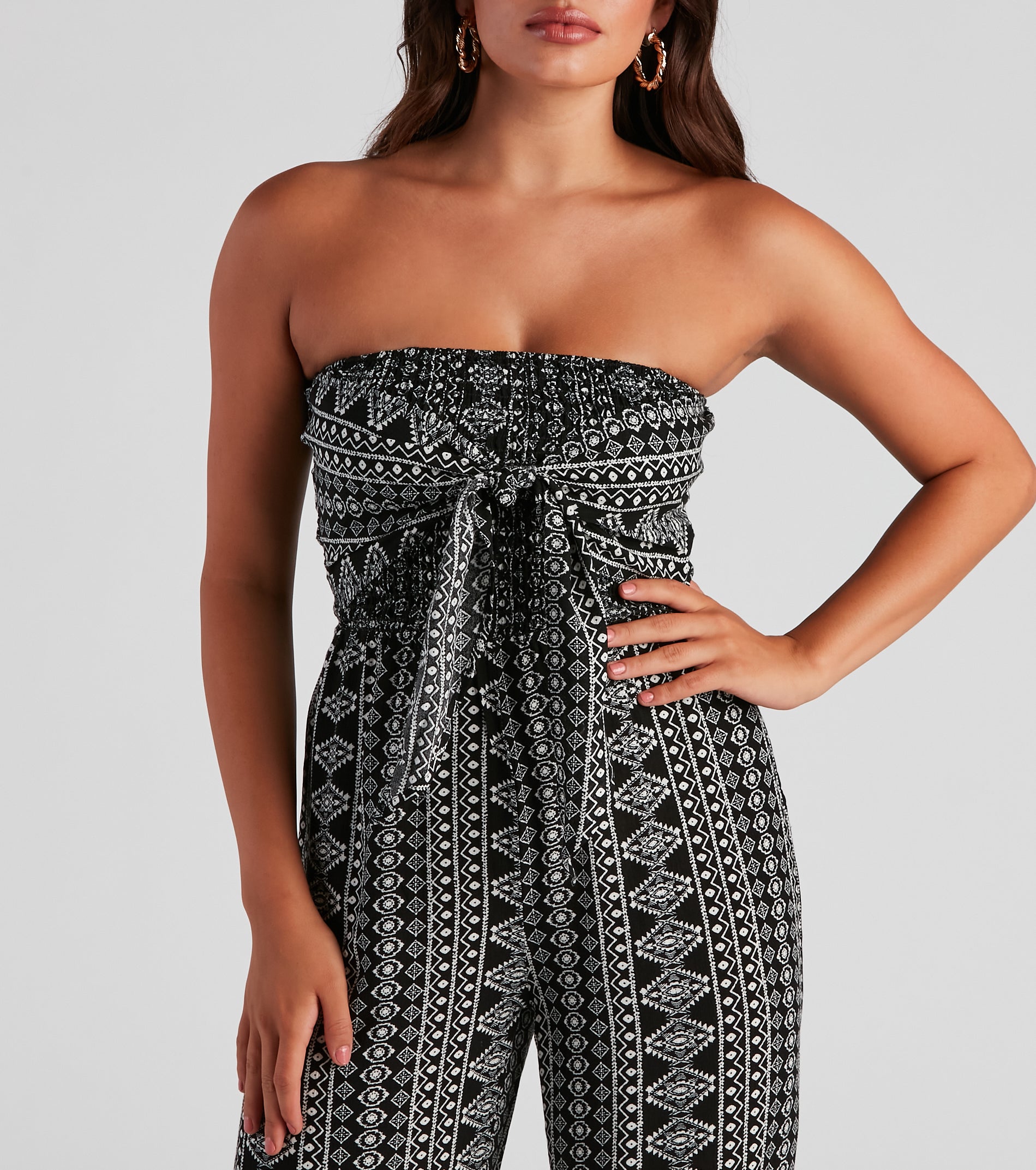 Boho Summer Tie-Front Jumpsuit