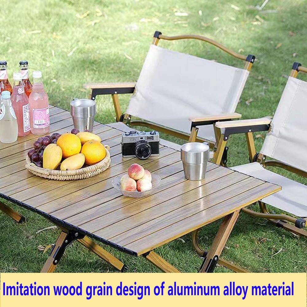 Portable Picnic Table  Rollable Aluminum oy Table Top with Folding Solid Frame   23.60\