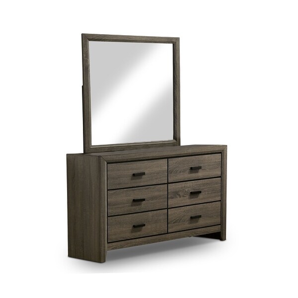 Furniture of America Vilk Rustic Grey Dresser and Mirror Set - - 31451304