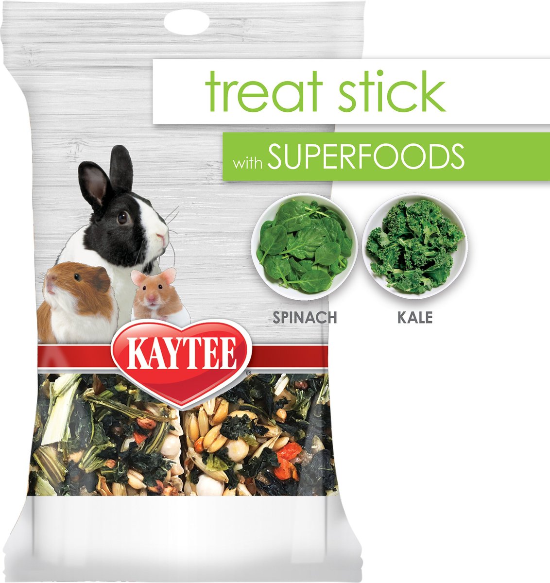 Kaytee Treat Stick with Superfoods Spinach and Kale Flavor Small Animal Treats， 5.5-oz bag