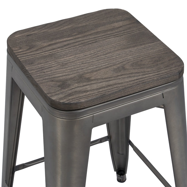 Topeakmart Bar Stool， Gunmetal， Set of 4