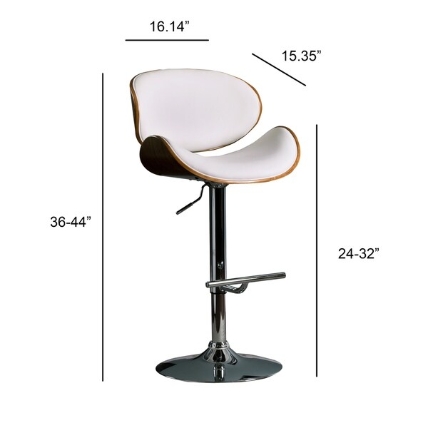 Modern Swivel Walnut Bentwood Adjustable Height Bar Stool