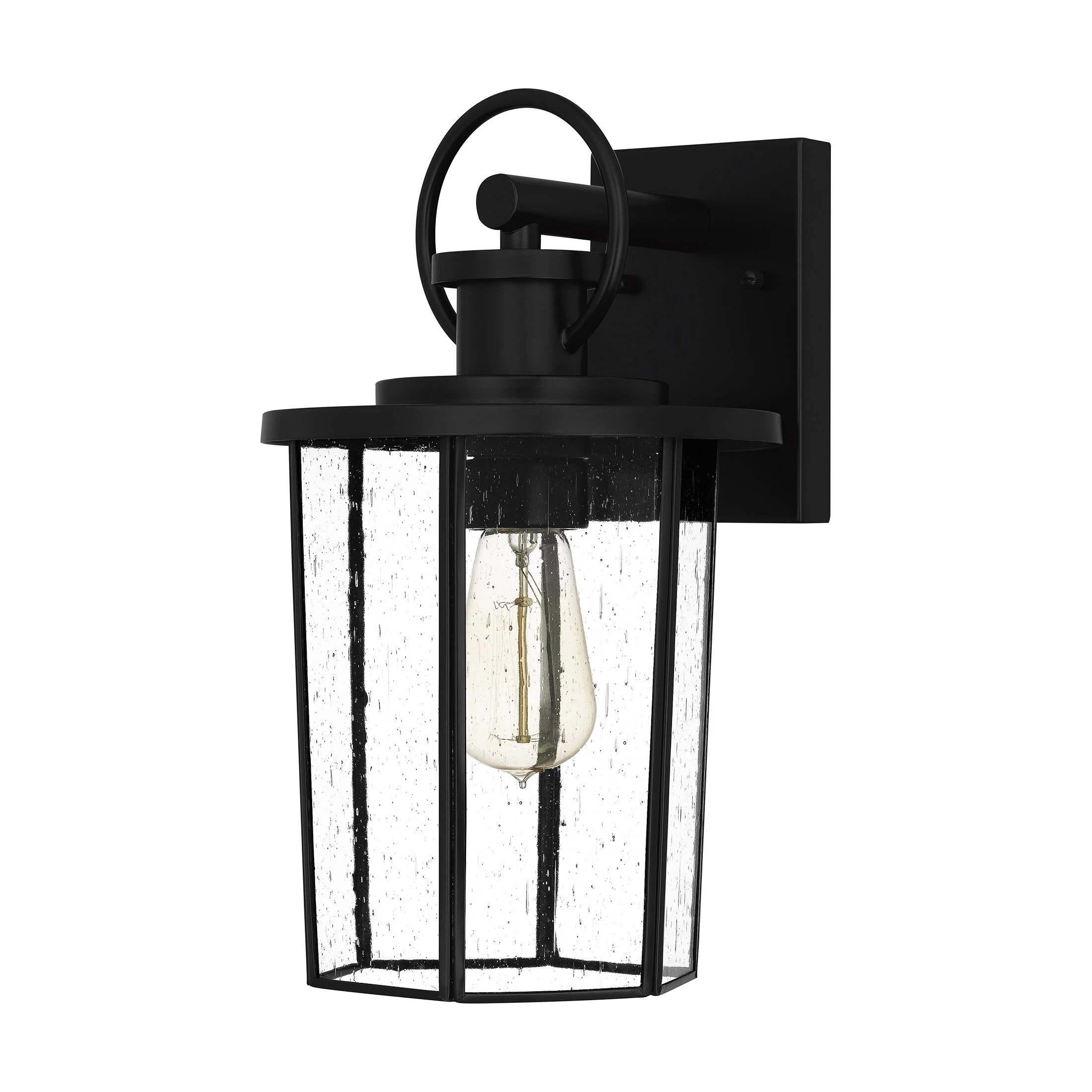 Asher 1-Light Matte Black Outdoor Wall Lantern - White Shopping - The Best Deals on Outdoor Wall Lanterns | 40756146