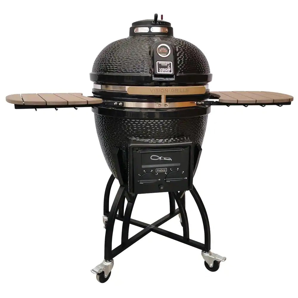 Grills 22 in. Kamado Pro Ceramic Charcoal Grill with Grill Cover