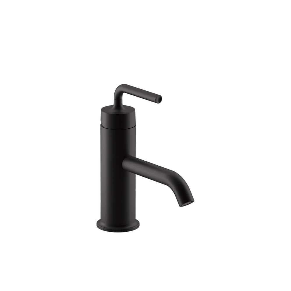 KOHLER Purist SingleHandle Single Hole Bathroom Faucet with Straight Lever Handle in Matte Black