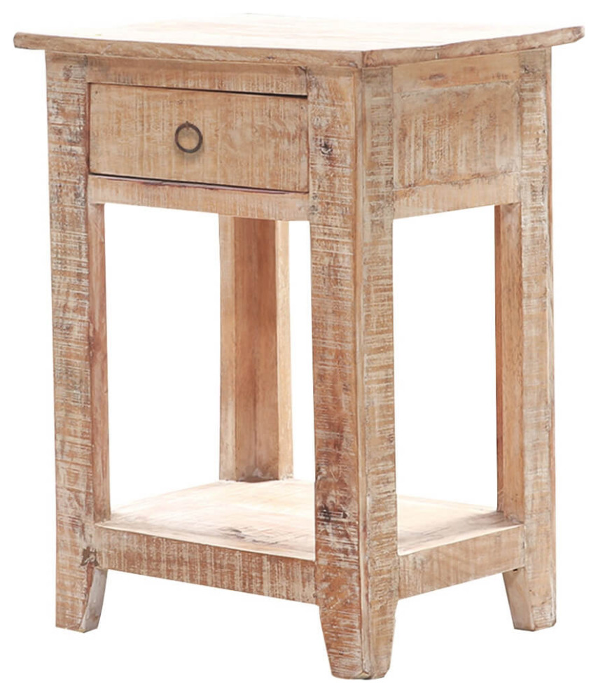 Bolsena Solid Wood 1 Drawer End Table   Rustic   Side Tables And End Tables   by Sierra Living Concepts Inc  Houzz