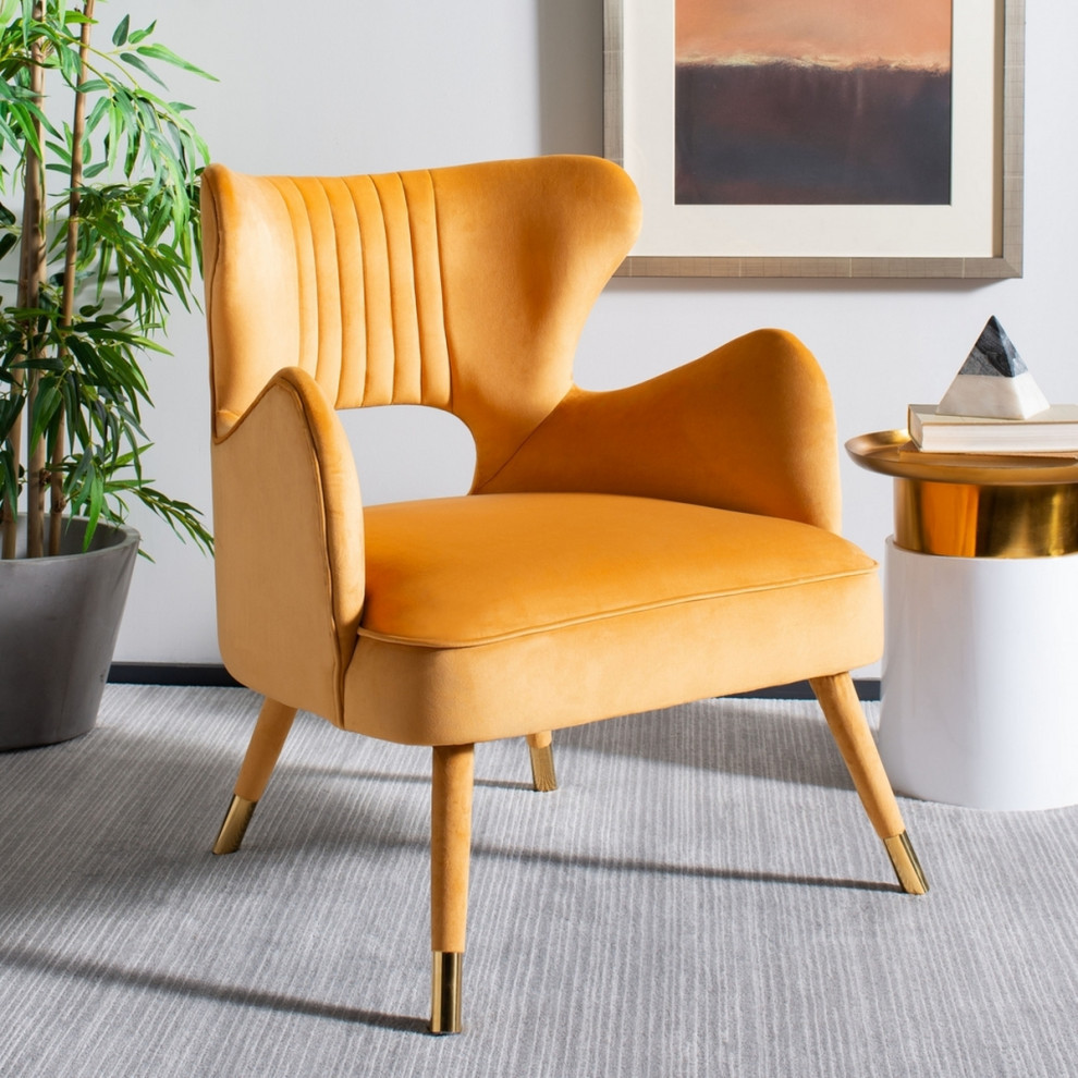 Thelma Wingback Arm Chair Marigold   Midcentury   Armchairs And Accent Chairs   by V.S.D Furniture  Houzz