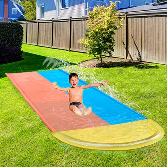 Inflatable Slide with 2 Bodyboards,Slip and Slide for Adults Kids Backyard,16FT Inflatable Kids Pool Waterslide for Backyard and Outdoor Water Toys Play