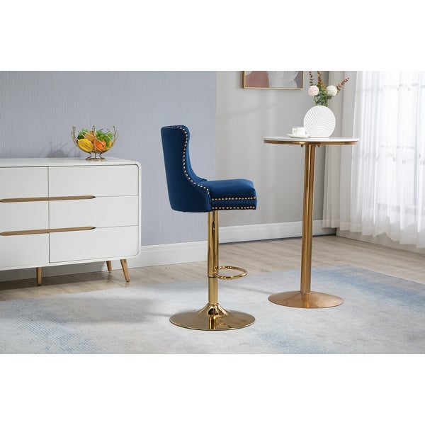 Modern Swivel Barstools Adjustable Height Bar Chairs with Footrest