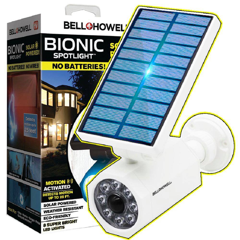 Bell Howell 4-Watt Solar Powered White Motion Activated Outdoor Integrated LED Bionic Spotlight Flood Light 7883