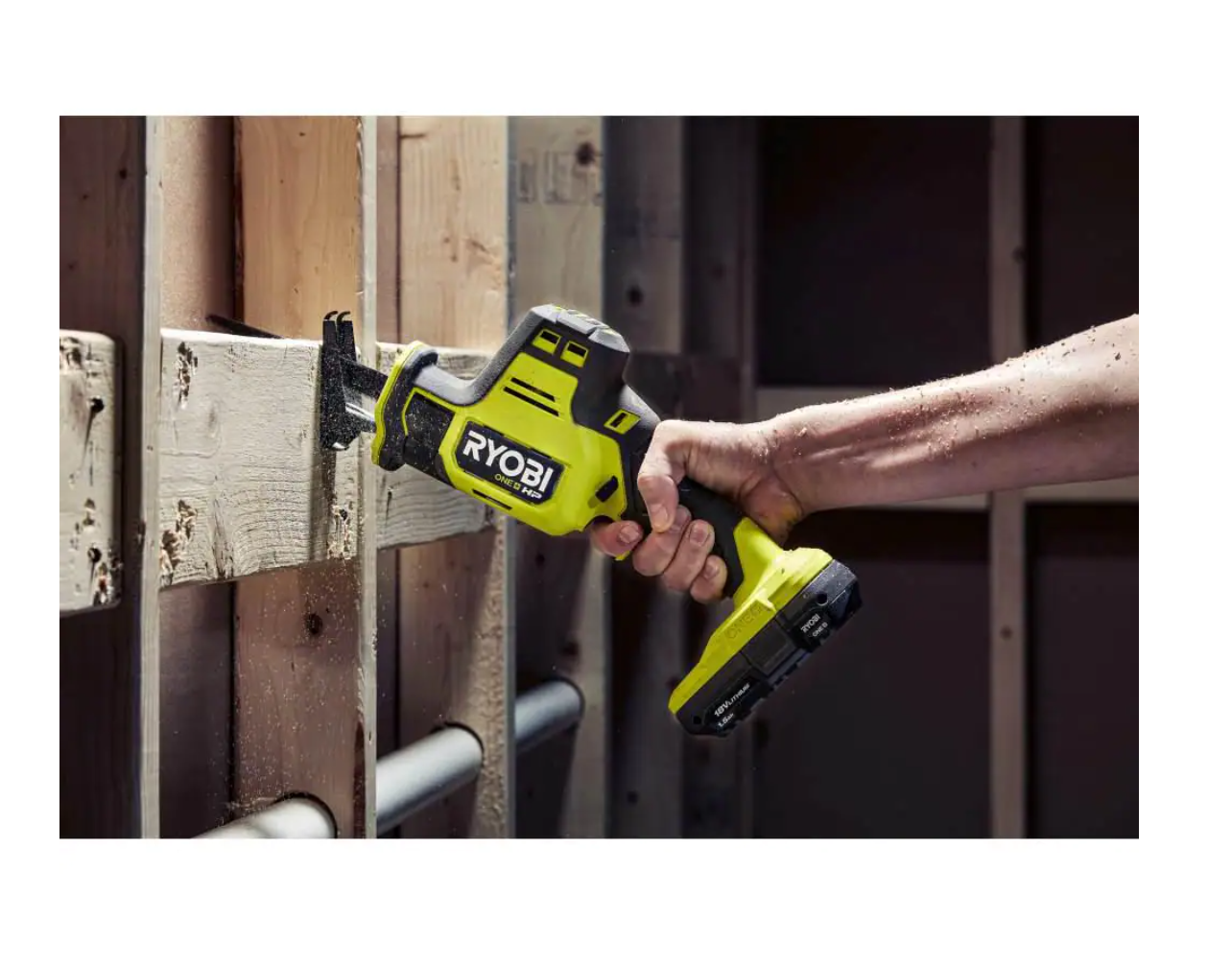 RYOBI PSBID01K-PSBRS01B ONE+ HP 18V Brushless Cordless Compact 1/4 in. Impact Driver and One-Handed Recip Saw Kit with (2) Batteries， Charger