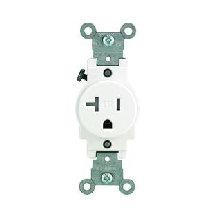 Leviton 20 Amp Commercial Grade Tamper Resistant Single Outlet White (10-Pack) VBX-T5020-W0S