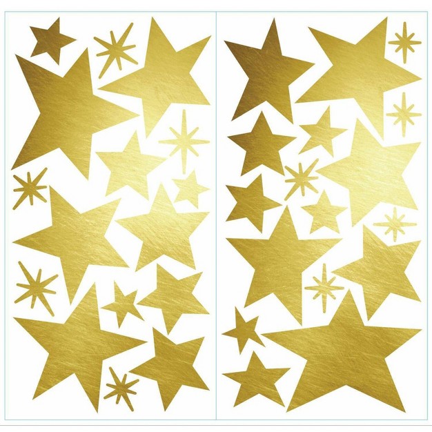 Star Peel And Stick Wall Decal With Foil Gold Roommates