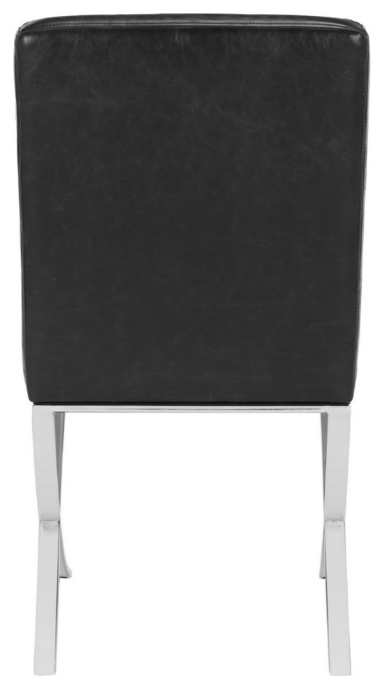 Slader Tufted Side Chair Black Chrome   Contemporary   Dining Chairs   by V.S.D Furniture  Houzz