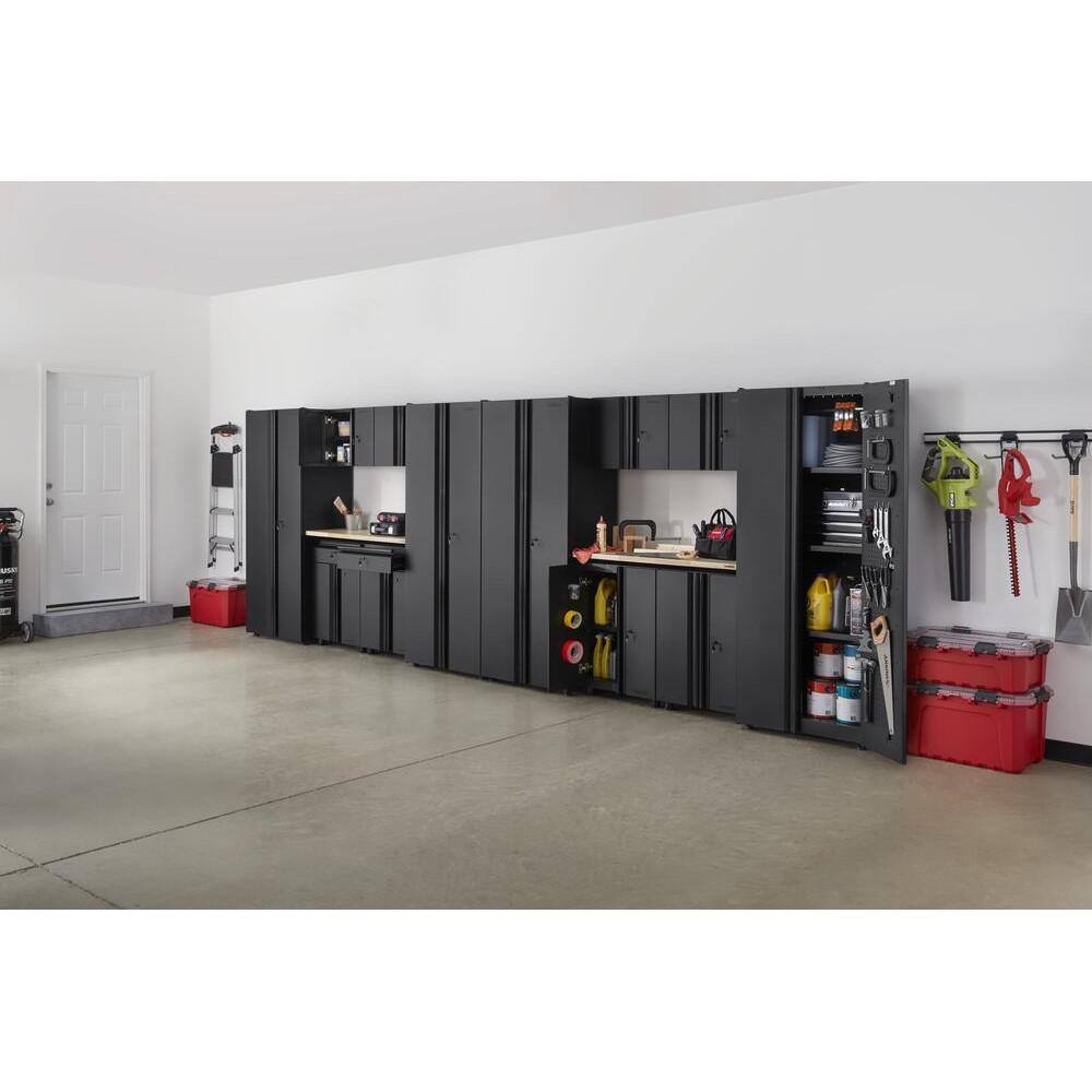 Husky 14-Piece Regular Duty Welded Steel Garage Storage System in Black (218 in. W x 75 in. H x 19 in. D) GS21614-WO