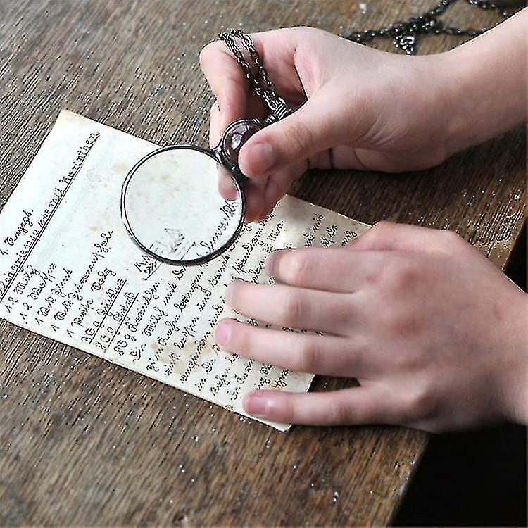 Magnifying Glass Necklace Gift， Reading Magnifying Glass Pendant Necklace For Elderly， Magnifying Lens For Books， Newspapers， Reading Jewelry