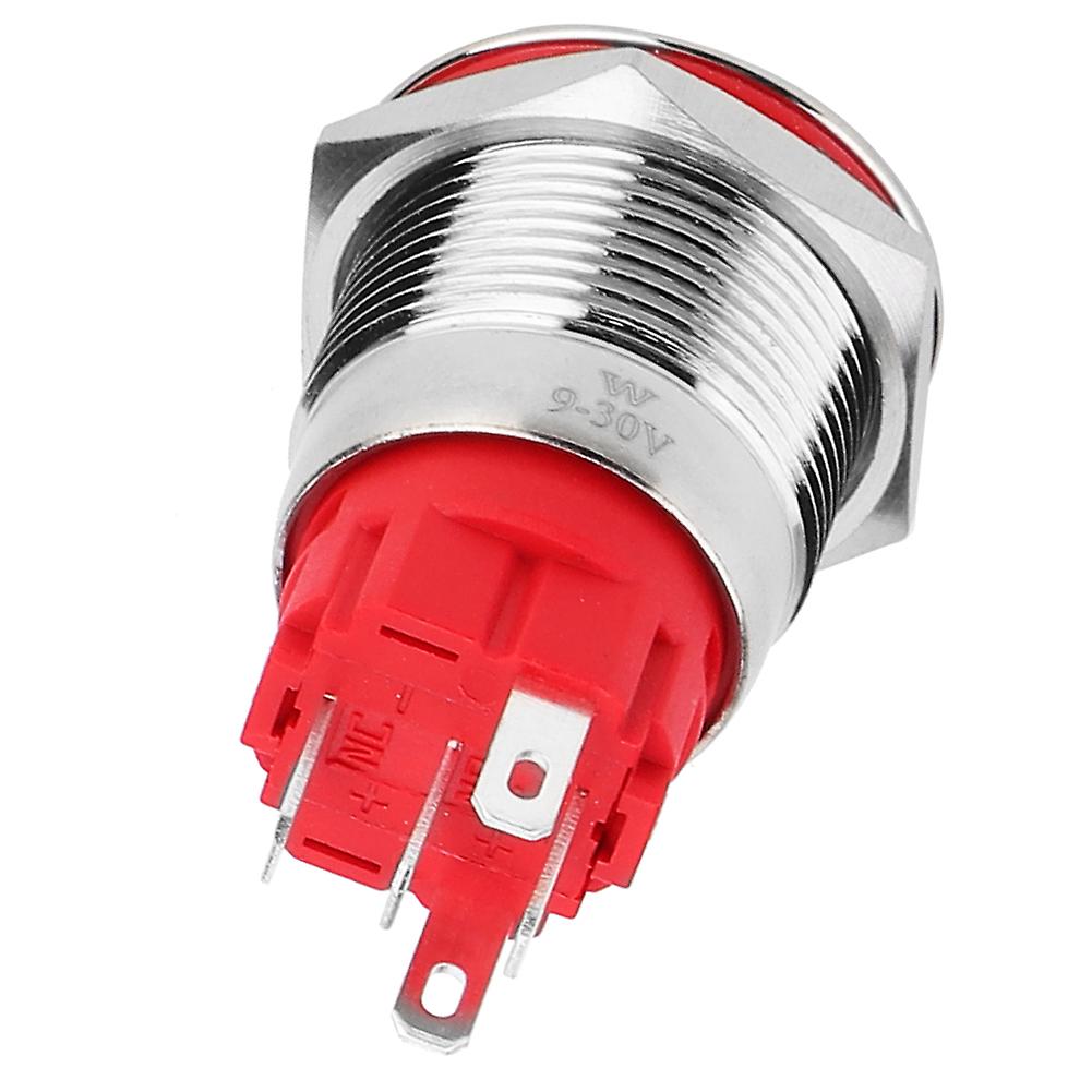 Metal Push Button Switch Dc9~30v 19mm 1no 1nc Self-locking Switch With Light Whitering Flat Head Self-locking