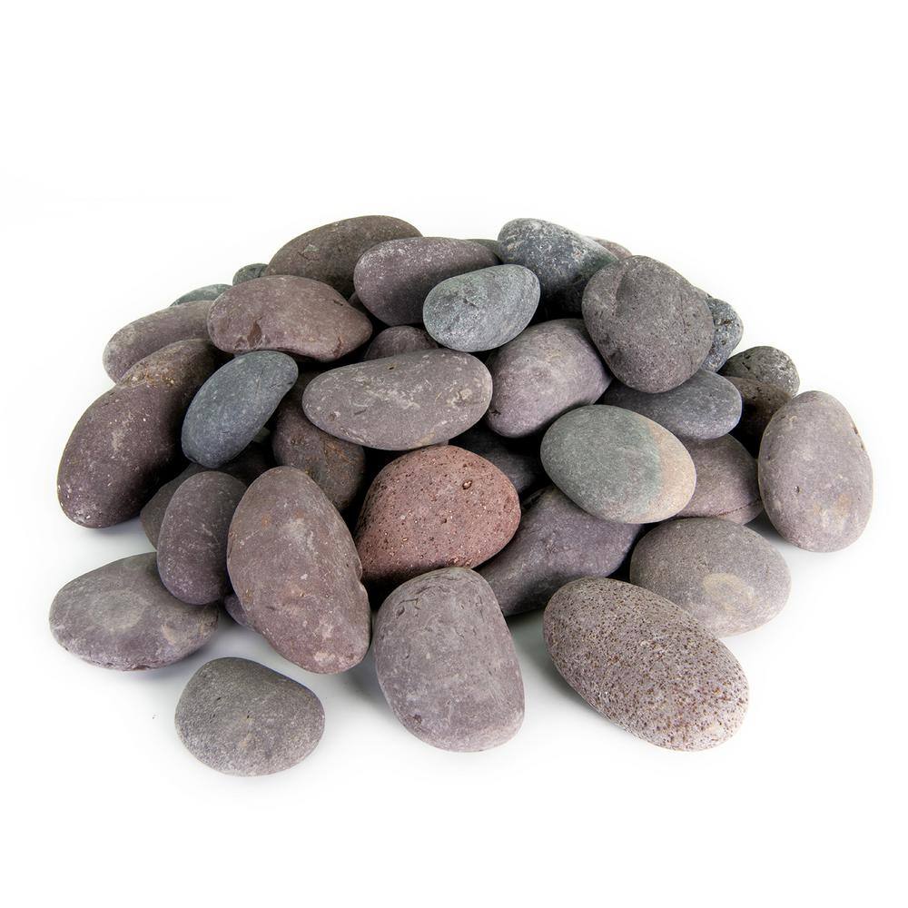 Southwest Boulder  Stone 0.25 cu. ft. 3 in. to 5 in. Roja Mexican Beach Pebble Smooth Round Rock for Gardens Landscapes and Ponds 02-0282